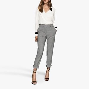 NWT REISS Arlo Check Trousers US 8/ EU 40